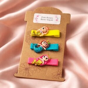 Nwt new Handmade hair clips barrettes 3pk mermaid